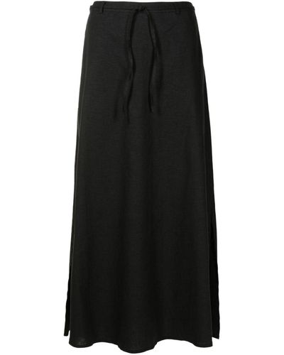 UMA | Raquel Davidowicz Maxi Linen-blend Skirt - Black