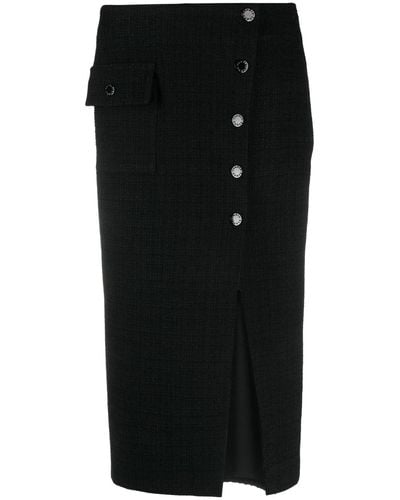 Sandro High-waist Tweed Skirt - Black