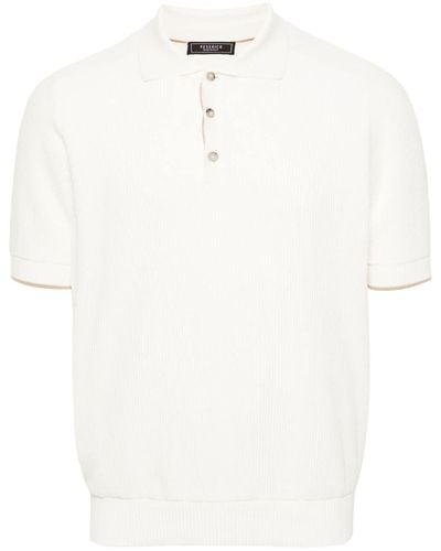 Peserico Geripptes Poloshirt - Weiß