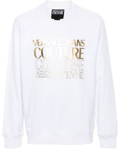 Versace Logo-print Cotton Sweatshirt - White