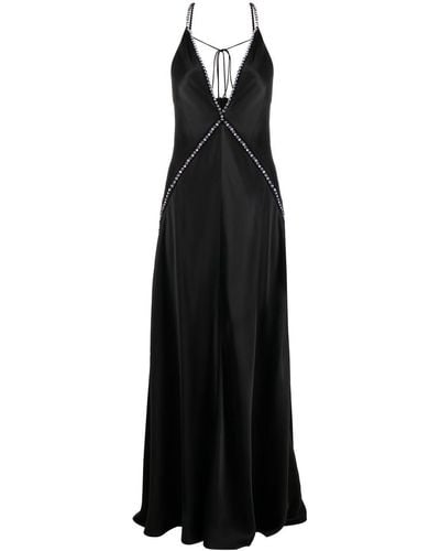 Stella McCartney Crystal-embellished V-neck Gown - Black