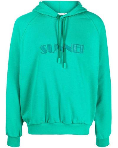 Sunnei Hoodie à logo brodé - Vert