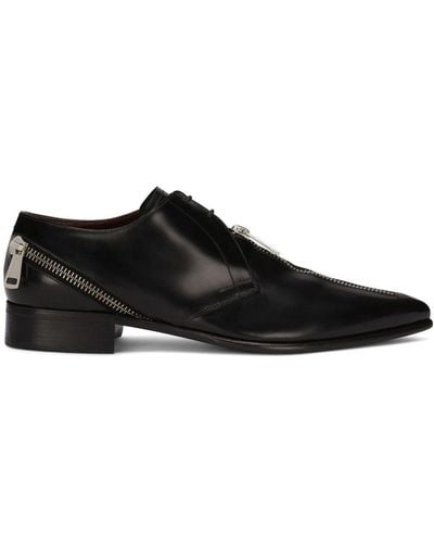 Dolce & Gabbana Zip-detail Derby Shoes - Black