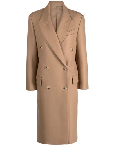 ARMARIUM Long Double-breasted Coat - Natural