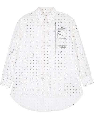 MM6 by Maison Martin Margiela Polka Dot-print Cotton Shirt - Wit