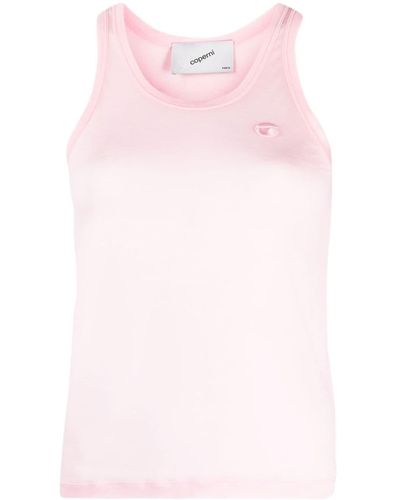 Coperni Top semitranslúcido con espalda descubierta - Rosa