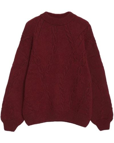 Anine Bing Mike Cable-knit Jumper - Red
