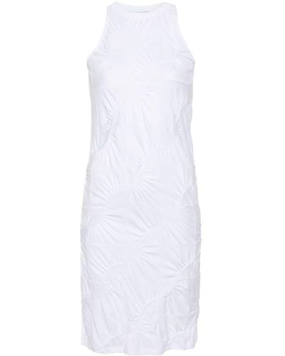 Coperni Gathered Jersey Mini Dress - White