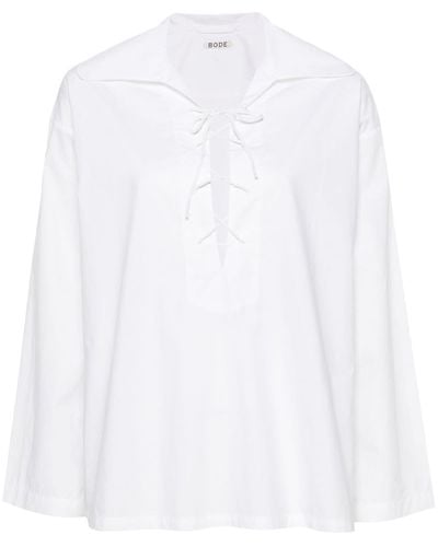 Bode Camisa Bonnie con cordones - Blanco