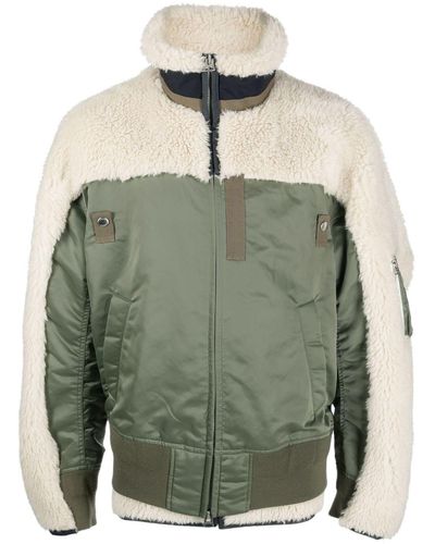 Sacai Acai Funnel Neck Jacket - Green