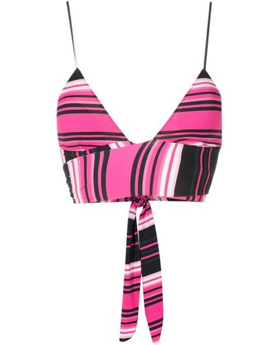 Clube Bossa Havel Stripe-print Bikini Top - Pink
