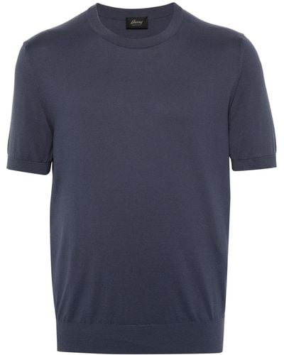 Brioni Gestricktes T-Shirt - Blau