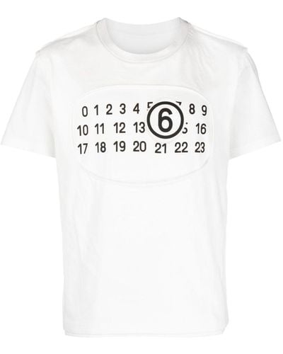 MM6 by Maison Martin Margiela T-Shirt mit Nummern-Print - Weiß
