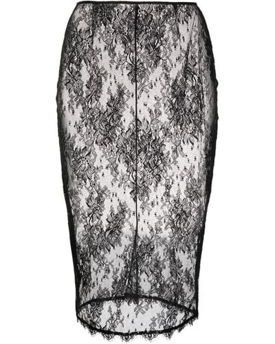 Kiki de Montparnasse Jolie Floral-lace Slip Skirt - Gray