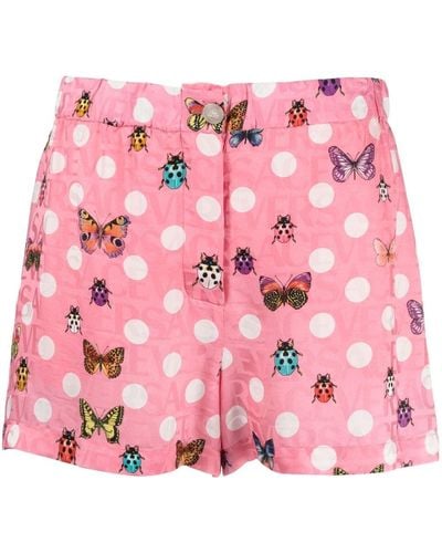Versace Shorts con estampado Butterflies - Rosa