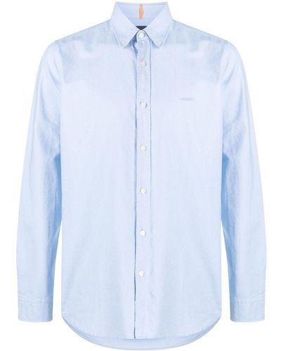 BOSS Camisa con logo bordado - Azul