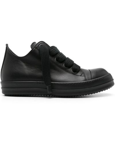 Rick Owens Low Leather Sneakers - Black
