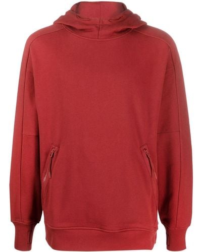 C.P. Company Goggles-detail Cotton Hoodie - Red