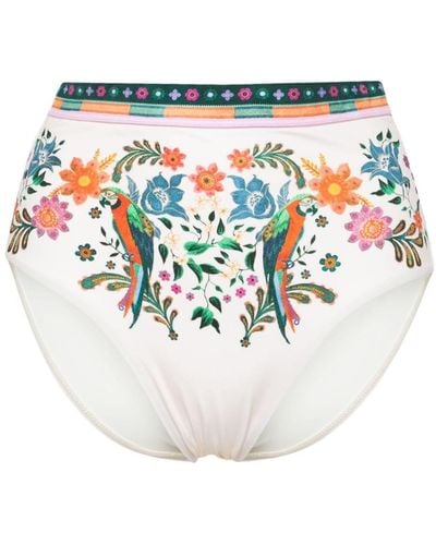 Zimmermann Slip bikini a fiori - Bianco