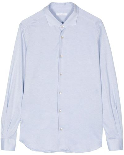 Boglioli Long-sleeve piqué shirt - Blau