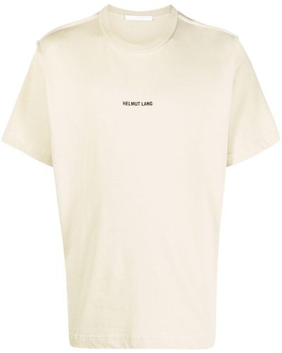 Helmut Lang Logo-embroidered Cotton T-shirt - Natural