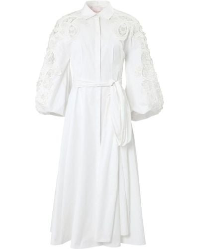 Carolina Herrera Guipure-lace Cotton Midi Dress - White