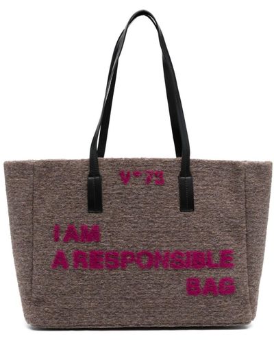 V73 Responsibility Brushed Tote Bag - Purple