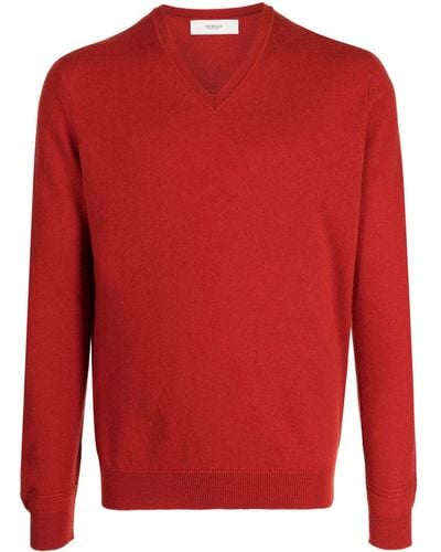 Pringle of Scotland V-neck Cashmere Sweater - Red
