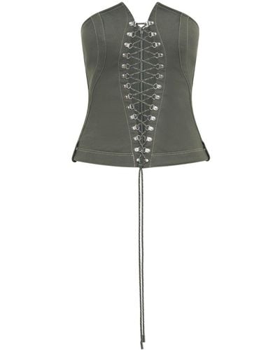 Dion Lee Hiking Lace-up Corset Top - Gray