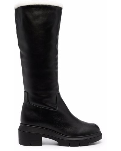 Stuart Weitzman Norah Leather Boots - Black