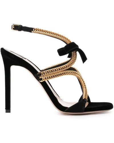 Tom Ford Paradiso 105mm Stiletto Sandals - Women's - Viscose/calf Leather - Black
