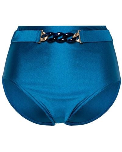 Zimmermann August Belted Bikini Bottoms - Blue