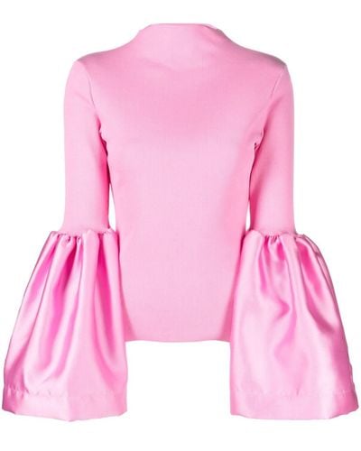 Marques'Almeida Flared Sleeve Knit Top - Pink