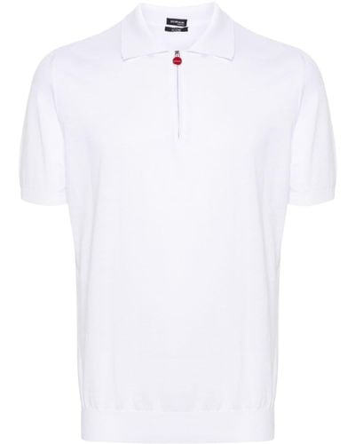 Kiton Fine-ribbed Cotton Polo Shirt - White