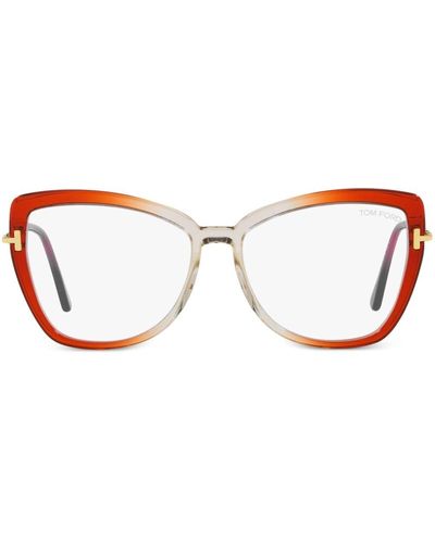 Tom Ford Cat-Eye-Brille mit Farbverlauf - Weiß