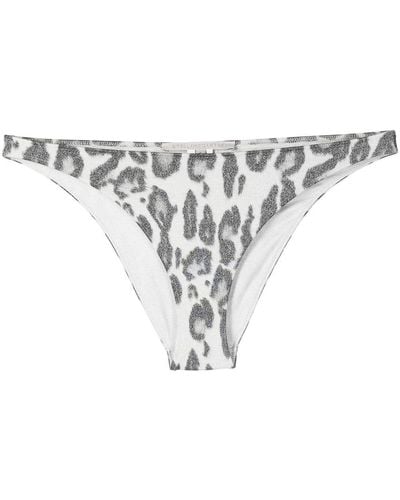 Stella McCartney Bas de bikini à imprimé léopard - Blanc