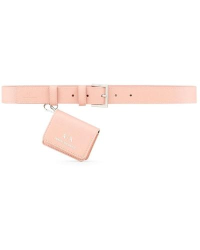 Armani Exchange Logo-lettering Airpods-case Belt - Pink