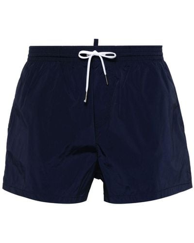 DSquared² Logo-tape Boxer Swim Shorts - Blue
