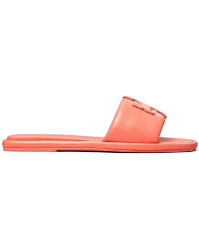 Tory Burch Double T Sport Leather Sandals - Pink