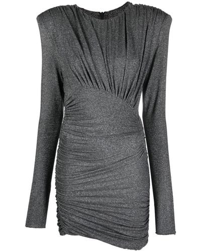 Alexandre Vauthier Draped Metallic-thread Dress - Gray