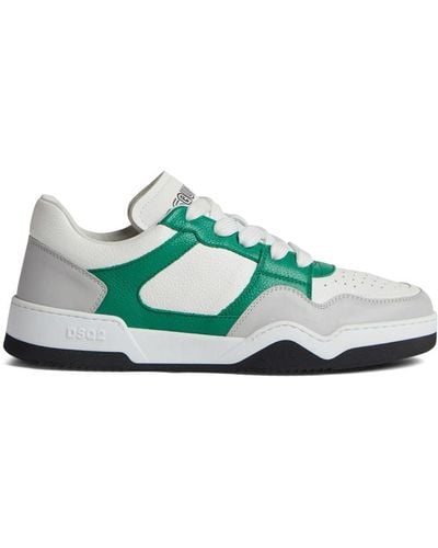 DSquared² Panelled Leather Trainers - Green