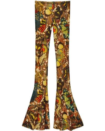 Jean Paul Gaultier Papillon Abstract-pattern Print Trousers - Metallic