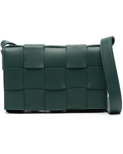 Bottega Veneta Cassette Leather Cross Body Bag - Green