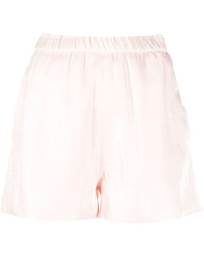 Forte Forte Lamé-effect High-waisted Mini Shorts - Pink