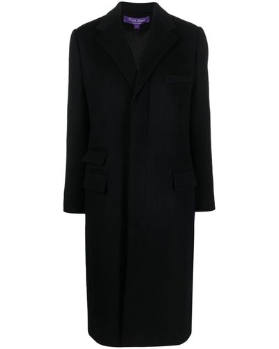 Ralph Lauren Collection Beatrisa Single-breasted Wool Blend Coat - Black