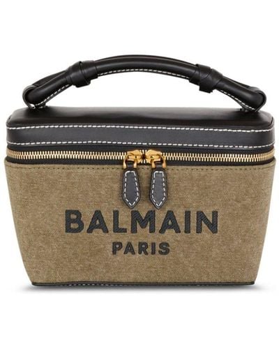 Balmain B-army Panelled Makeup Bag - Black