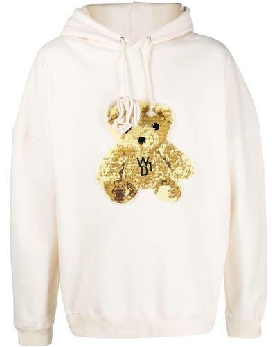 we11done Teddy Bear Patch Hoodie - Multicolor