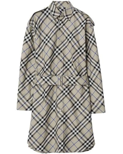 Burberry Robe-chemise à motif Vintage Check - Gris