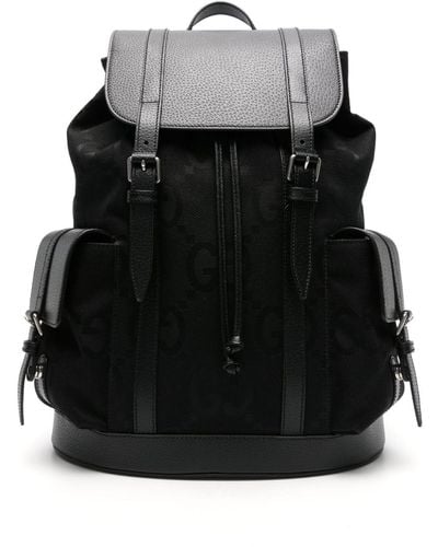 Gucci Jumbo GG Leather Backpack - Black
