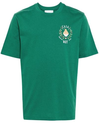 Casablancabrand T-shirt Met Print - Groen